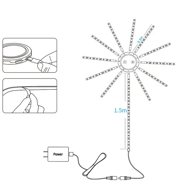 Estrella de pared multicolor - LED