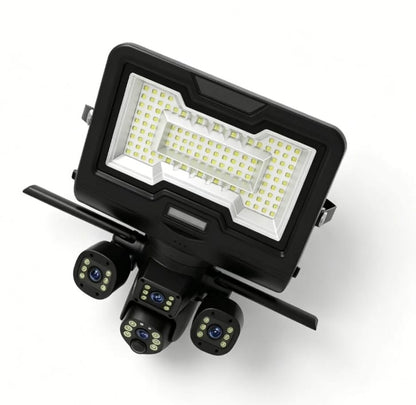 Foco Solar Floodlight con Cámara 4G de Triple Lente