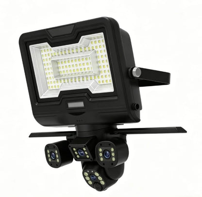 Foco Solar Floodlight con Cámara Wi-Fi de Triple Lente