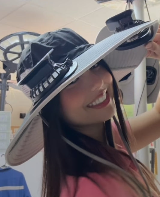Gorro con abanico solar