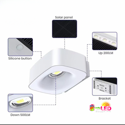 Solar rectangle wall light