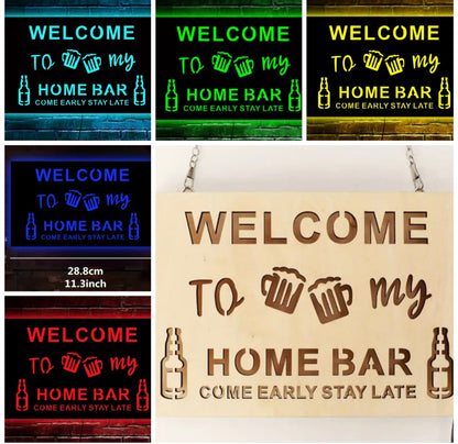 Rótulo Neon - Welcome to my home-bar