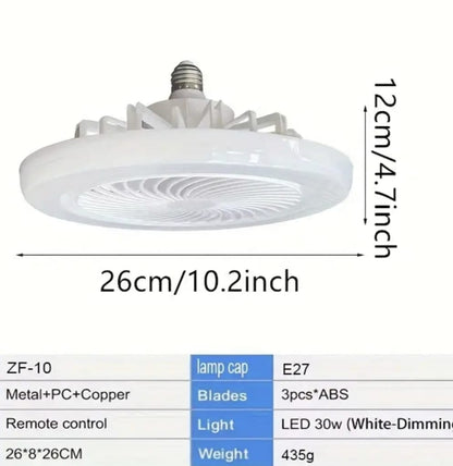 Luz Led y Abanico - 2 en 1