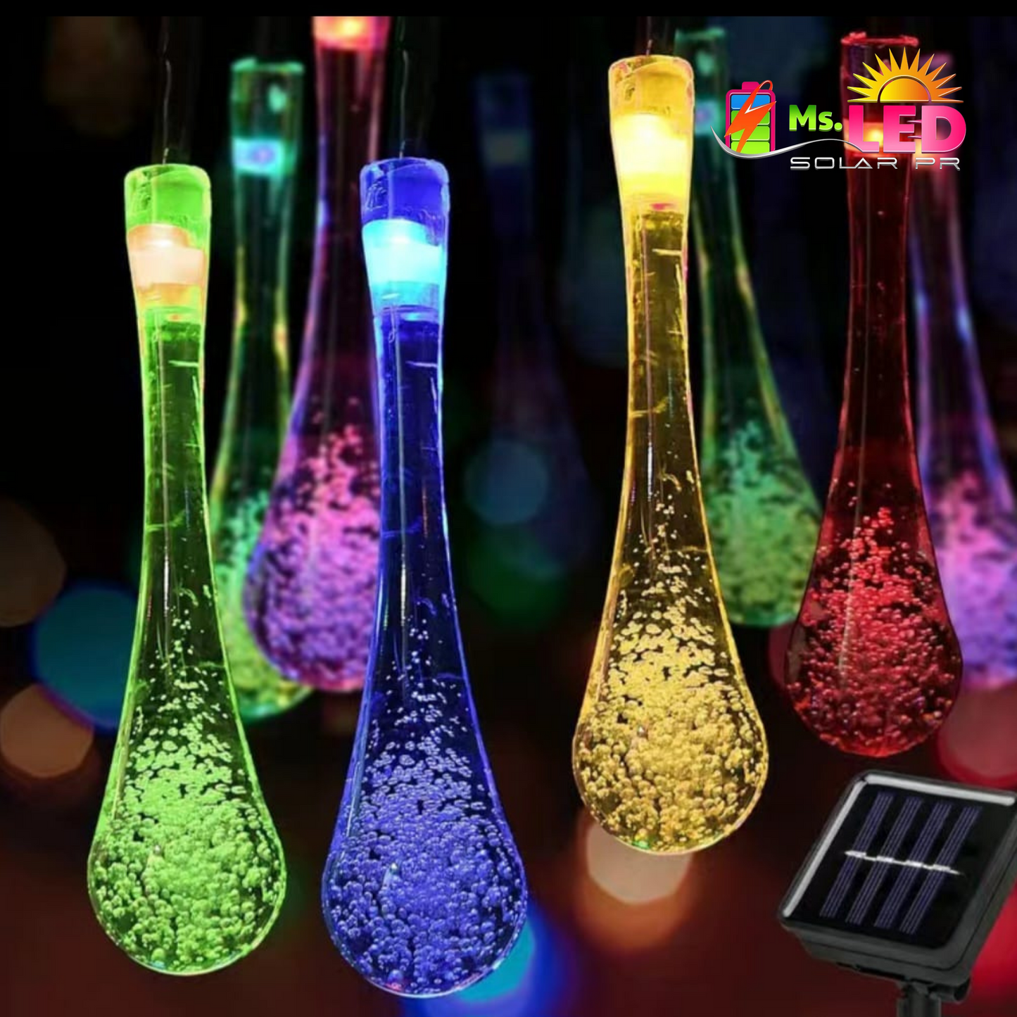 Solar String Lights - Drop Water (39 pies)