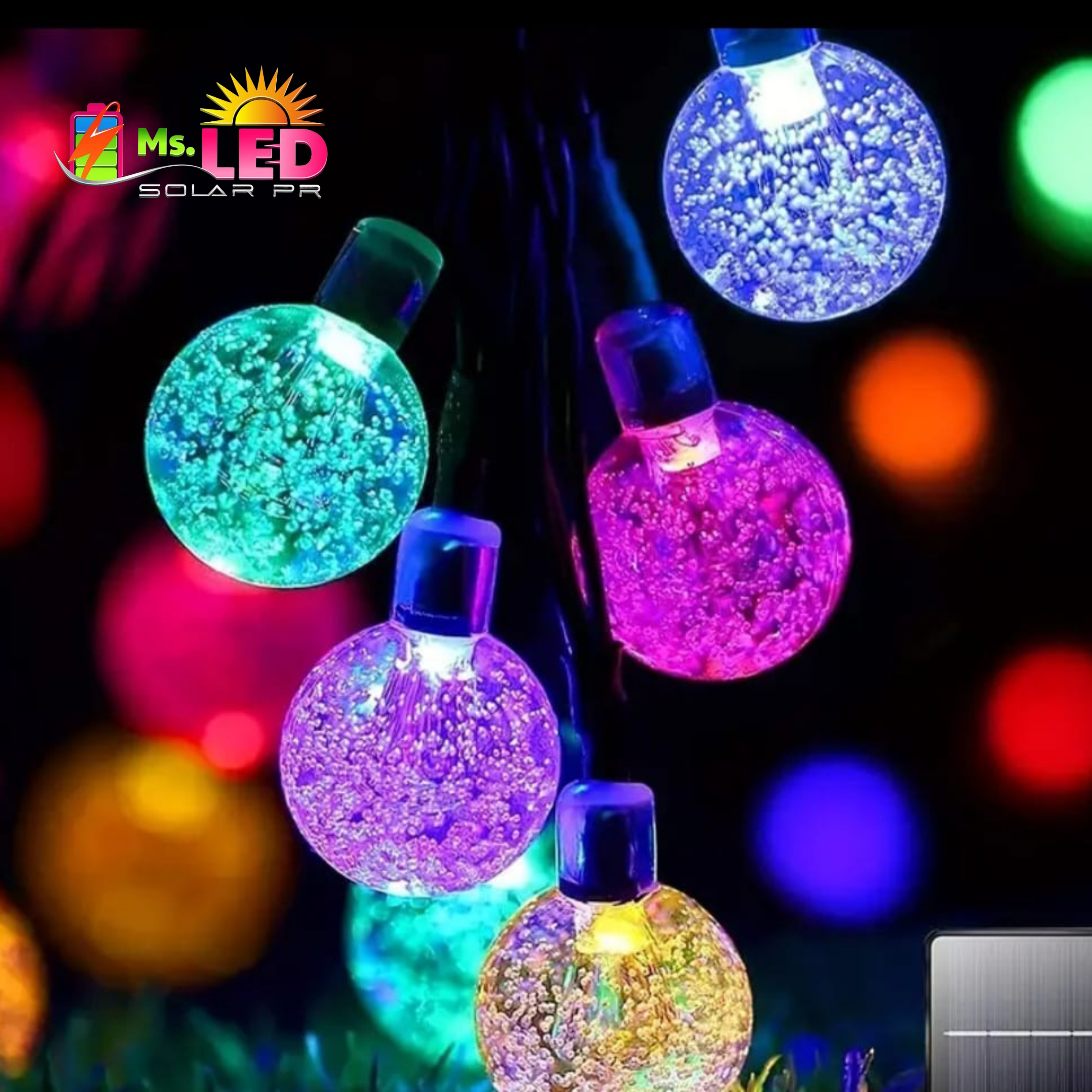 SOLAR String Lights - Balls (39 pies) – LADY LED SOLAR PR